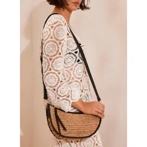 Mint Velvet Neutral Woven Crossbody Bag